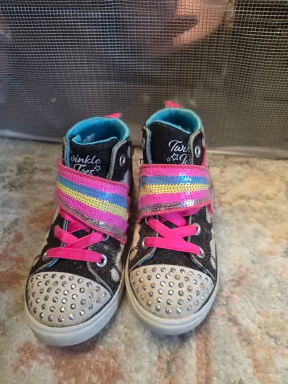 Skechers Twinkle Toes Girls Light Up High Top Sneakers Size 10T